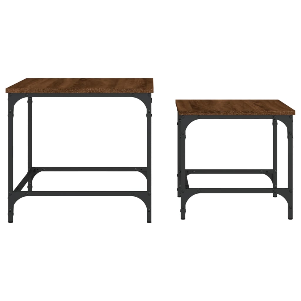 Tables basses gigognes 2 pcs chêne marron bois d’ingénierie - Tables basses