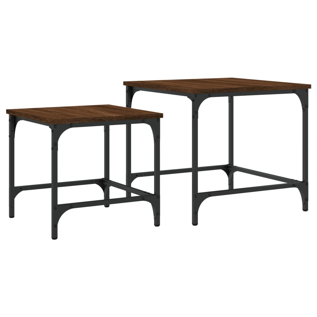 Tables basses gigognes 2 pcs chêne marron bois d’ingénierie - Tables basses