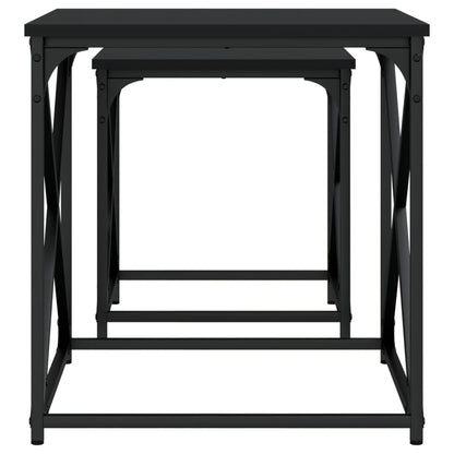 Tables basses gigognes 2 pcs noir bois d’ingénierie - Tables basses
