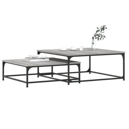 Tables basses gigognes 2 pcs sonoma gris bois d’ingénierie - Tables basses