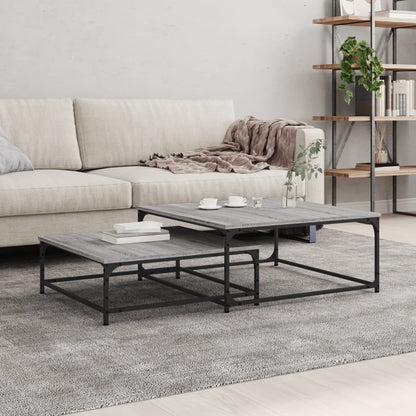 Tables basses gigognes 2 pcs sonoma gris bois d’ingénierie - Tables basses