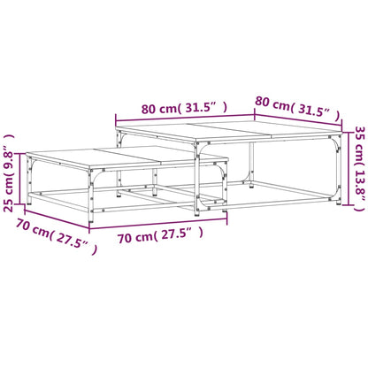 Tables basses gigognes 2 pcs sonoma gris bois d’ingénierie - Tables basses