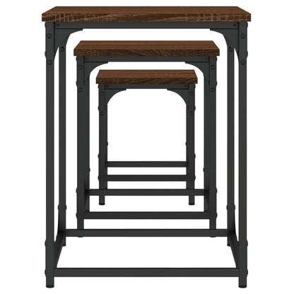 Tables basses gigognes 3 pcs chêne marron bois d’ingénierie - Tables basses