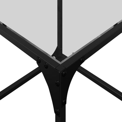 Tables basses gigognes 3 pcs dessus en verre transparent acier - Tables basses