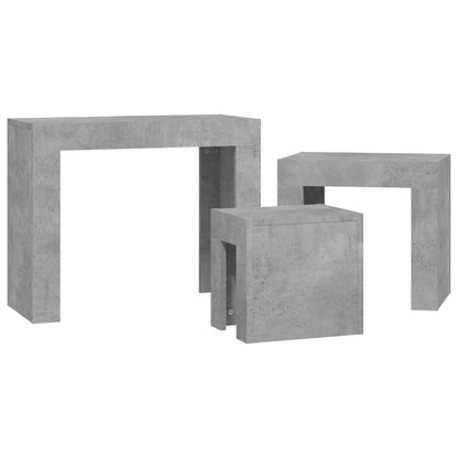 Tables basses gigognes 3 pcs Gris béton Bois d’ingénierie - Tables basses