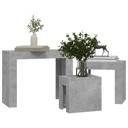 Tables basses gigognes 3 pcs Gris béton Bois d’ingénierie - Tables basses