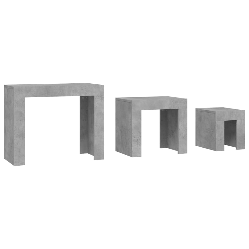 Tables basses gigognes 3 pcs Gris béton Bois d’ingénierie - Tables basses