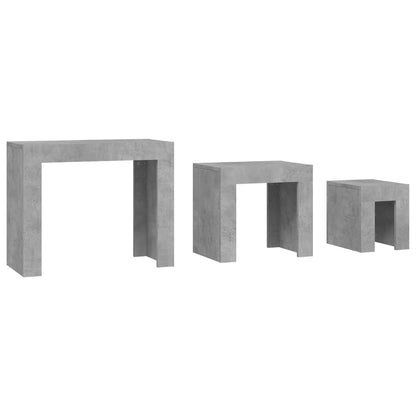 Tables basses gigognes 3 pcs Gris béton Bois d’ingénierie - Tables basses