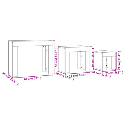 Tables basses gigognes 3 pcs Gris béton Bois d’ingénierie - Tables basses