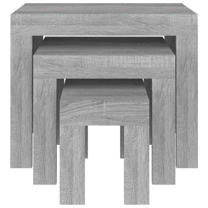 Tables basses gigognes 3 pcs sonoma gris bois d’ingénierie - Tables basses