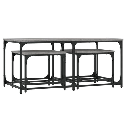 Tables basses gigognes 3 pcs sonoma gris bois d’ingénierie - Tables basses