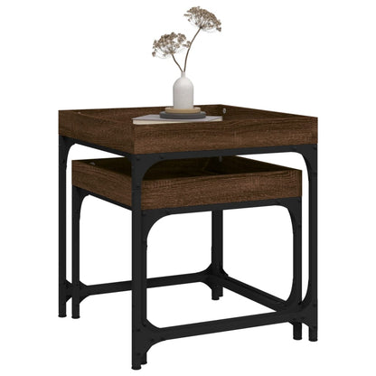 Tables d’appoint 2 pcs Chêne marron Bois d’ingénierie - Tables basses