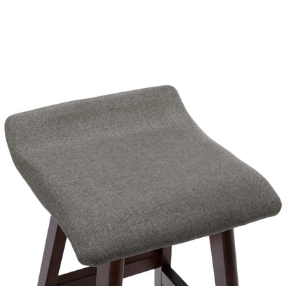 Tabourets de bar lot de 2 gris foncé tissu - Tabourets de bar