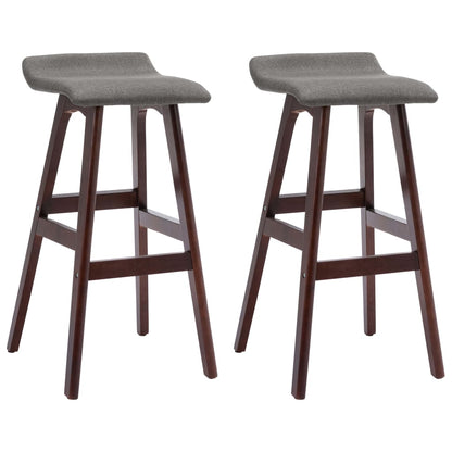 Tabourets de bar lot de 2 gris foncé tissu - Tabourets de bar
