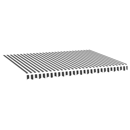 Tissu de remplacement pour auvent Anthracite et blanc 4x3 m - Stores extérieurs