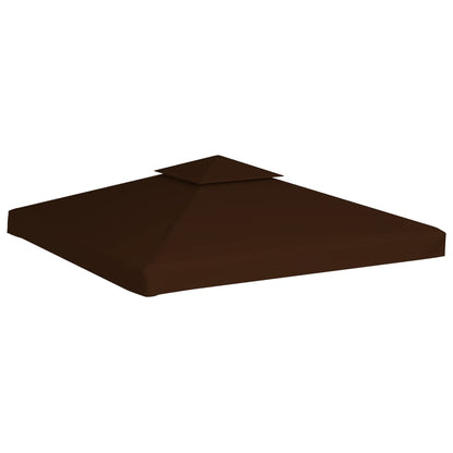 Toile supérieure double de belvédère 310 g/m² 3x3 m Marron - Bâches de auvents & abris