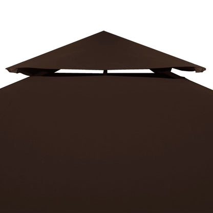 Toile supérieure double de belvédère 310 g/m² 3x3 m Marron - Bâches de auvents & abris
